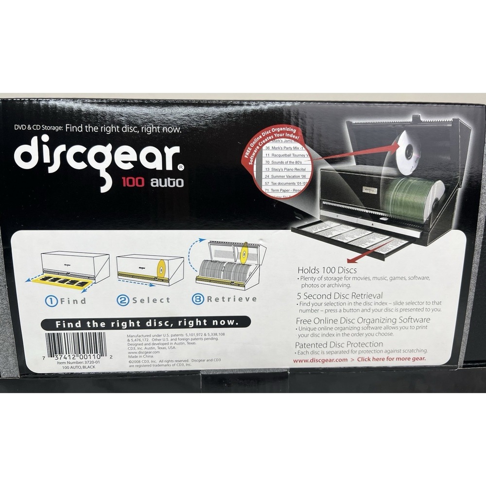 BRAND NEW Discgear 100 Auto CD / DVD Disc Storage Retrieval System Faux Leather - Picture 7 of 8